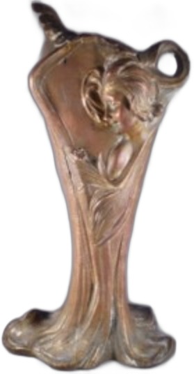 Art Nouveau White Metal Vase